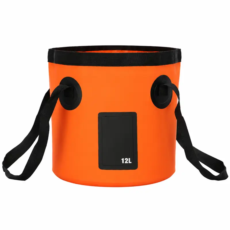 Round Collapsible Fishing Bucket — Orange 12L colour reference