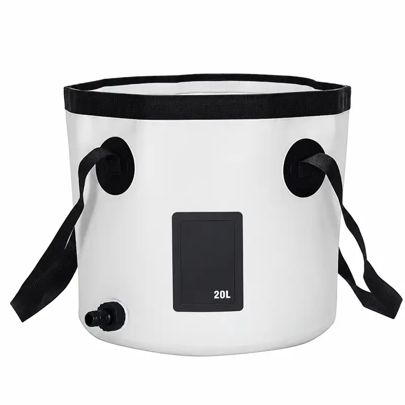 Round Collapsible Fishing Bucket — Light grey 20L colour reference