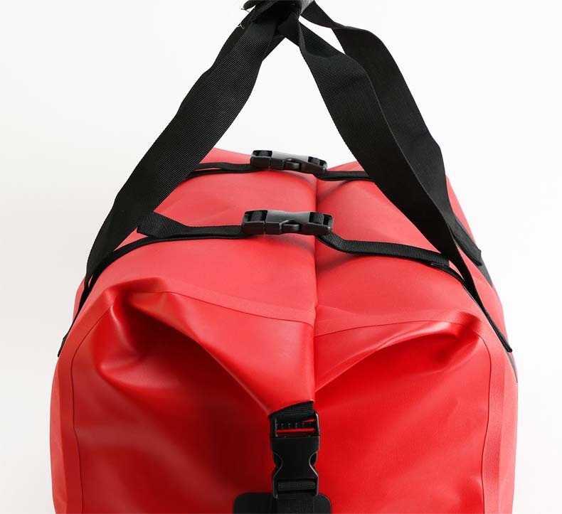 60L 600D TPU Waterproof Motorcycle Rear-Seat Bag — construction and carrying detail