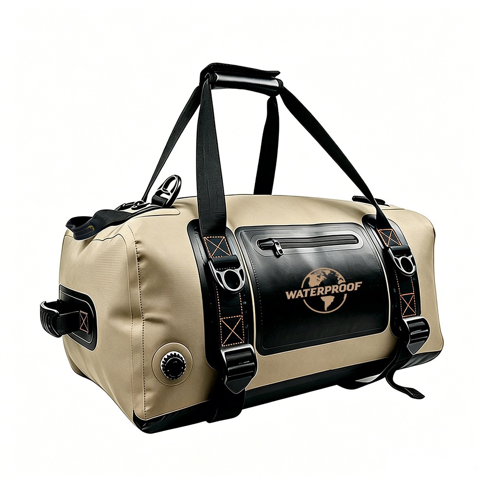60L / 90L Convertible Waterproof Motorcycle Duffel — construction and carrying detail