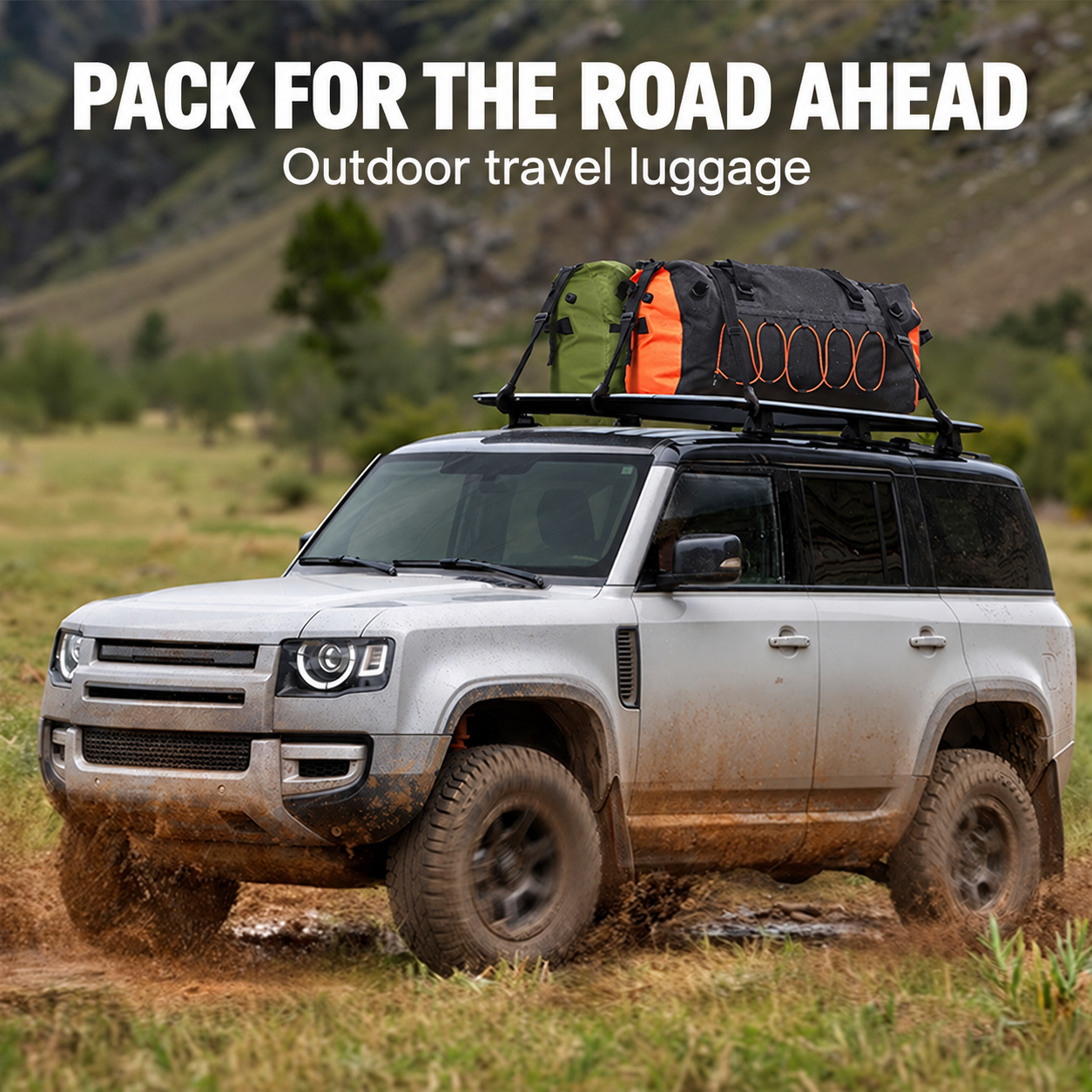 Outdoor road trips: A roof-rack transport scene showing another potential use for the travel duffel format.