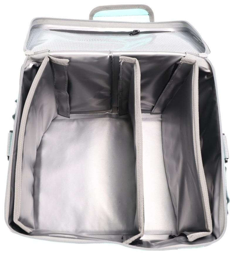 Open lower insulated compartment of modular outdoor cooler
