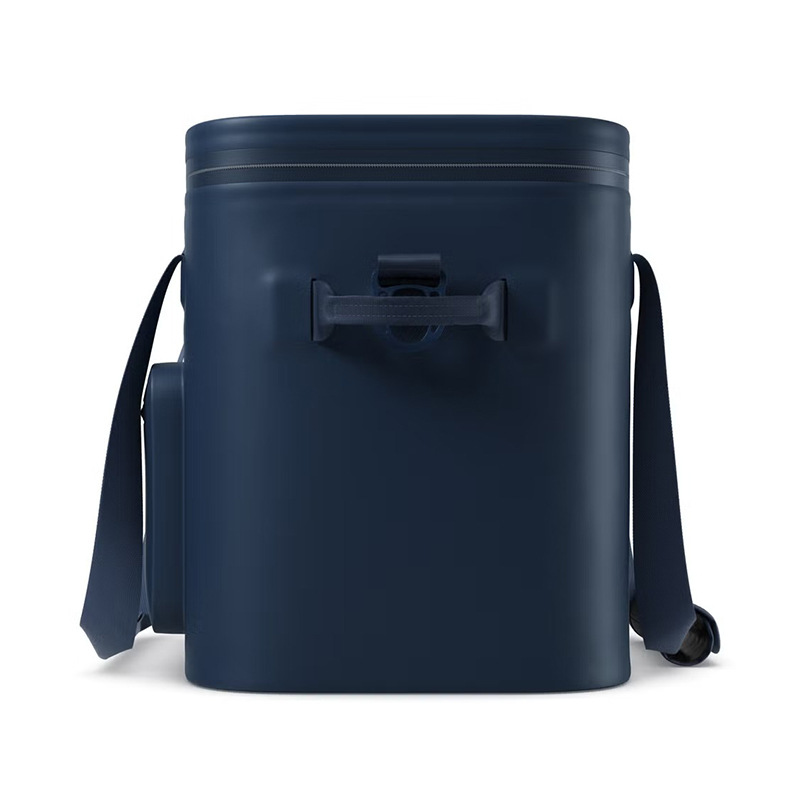 Side view and shoulder strap of model 001 cooler