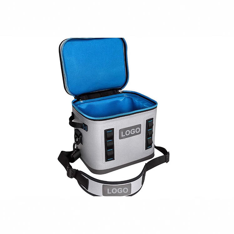 Open silver TPU cooler showing blue liner