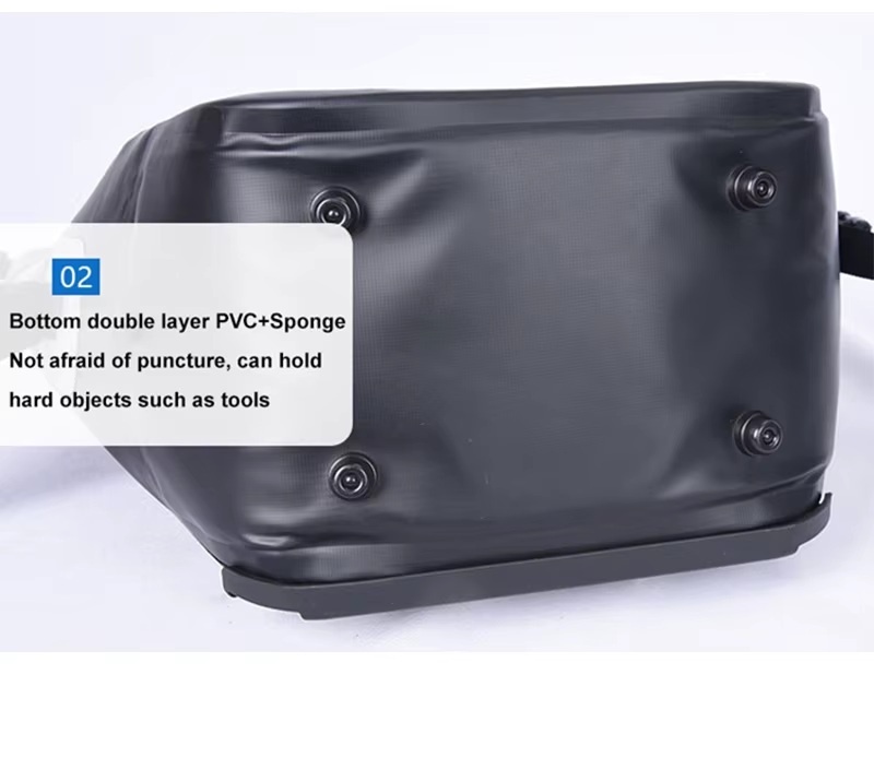 30L Roll-Top Waterproof Bicycle Commuter Pannier — carrying and construction detail
