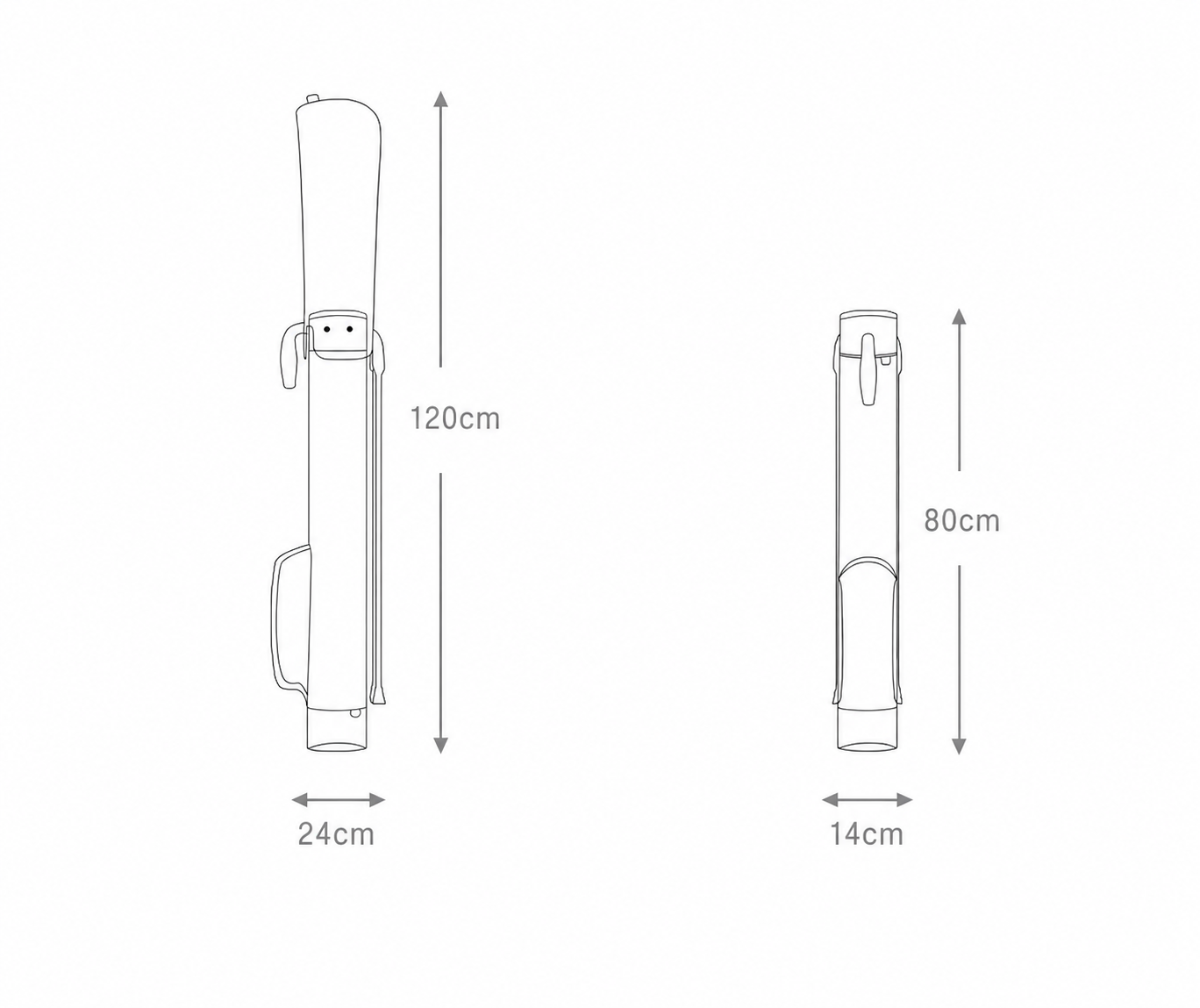 Lightweight TPU Waterproof Golf Pencil Stand Bag — carrying and construction detail