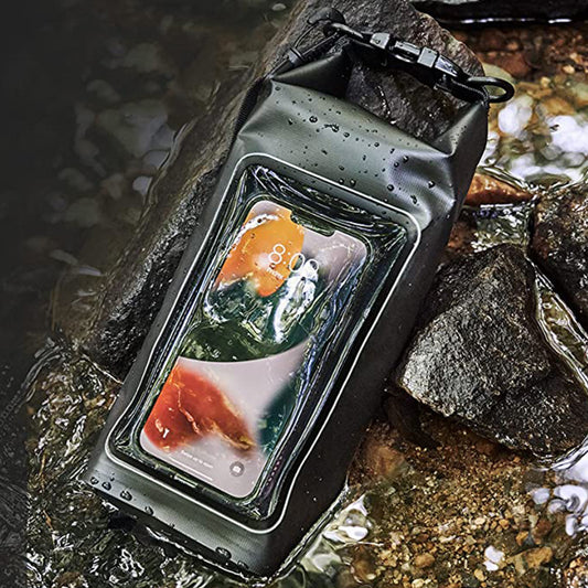 Amazon's new 2L waterproof bag, outdoor diagonal cross bag, 2-in-1 mobile phone waterproof bag, PVC swimming waterproof bag