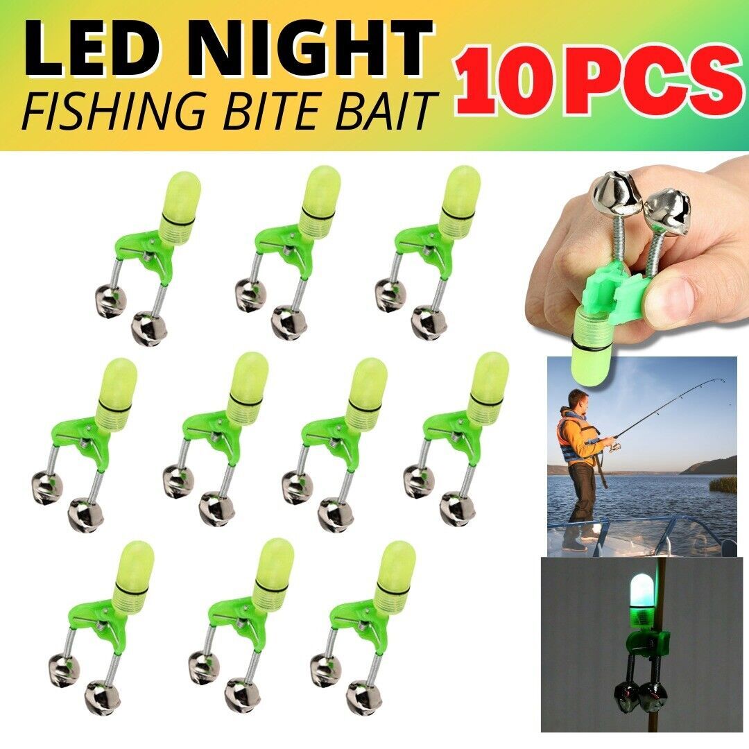 10PCS Fish Rod Bell Plastic Fishing Bells Clip Fishing Rod Alarm Dual Alert Bell