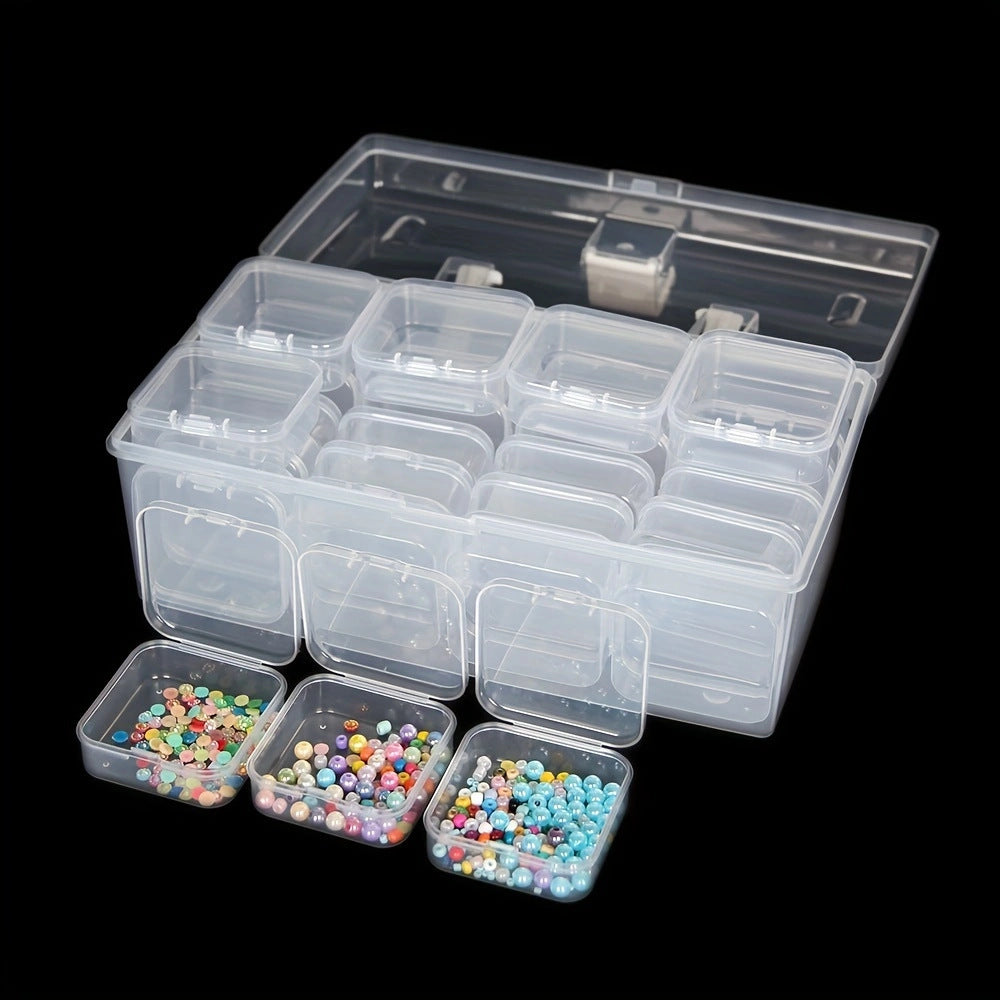 32-grid Transparent Plastic Storage Box Large Capacity Portable