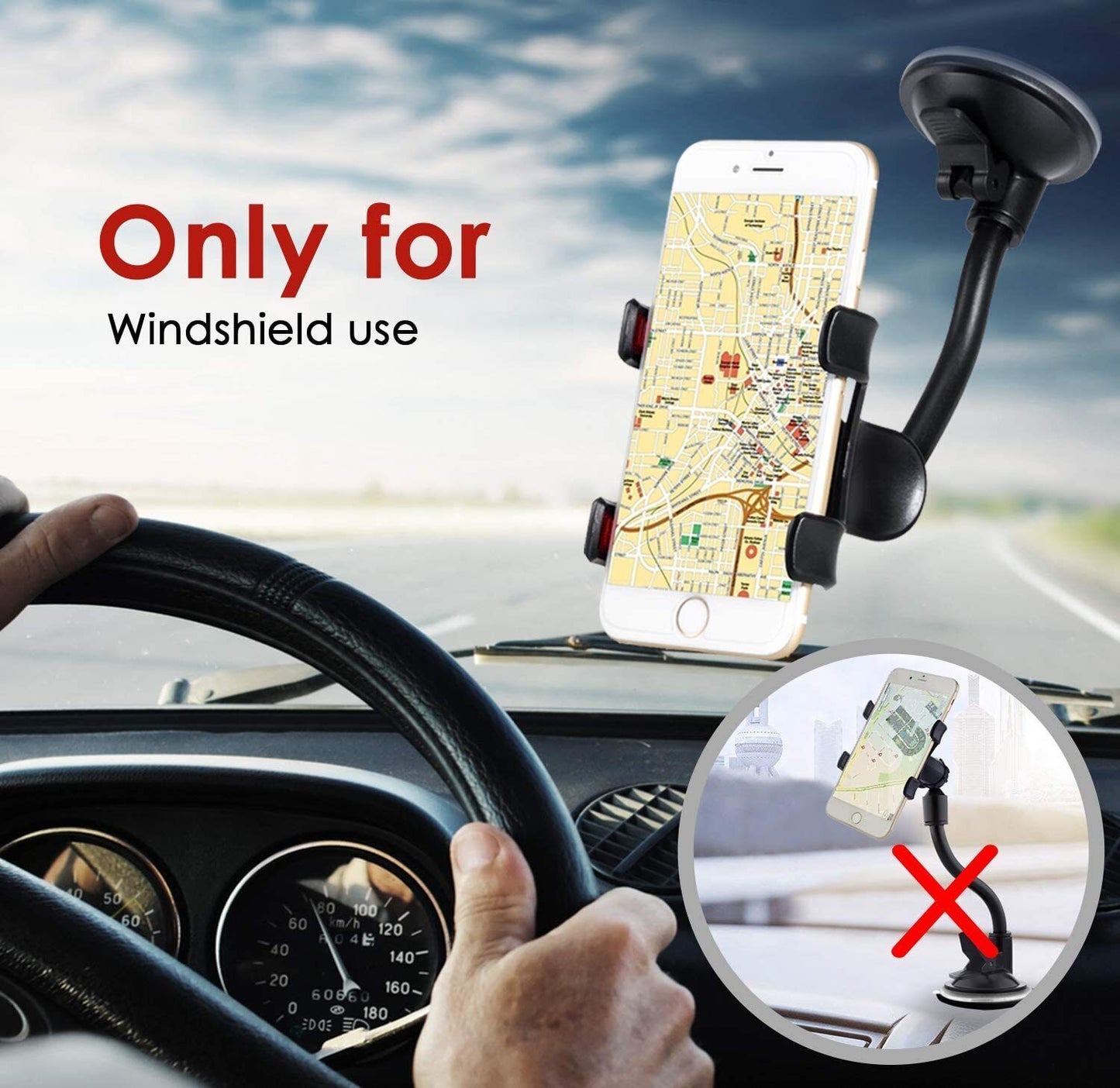 360 Car Rearview Mirror Rotation Adjustable Phone Holder Mount Multifunction