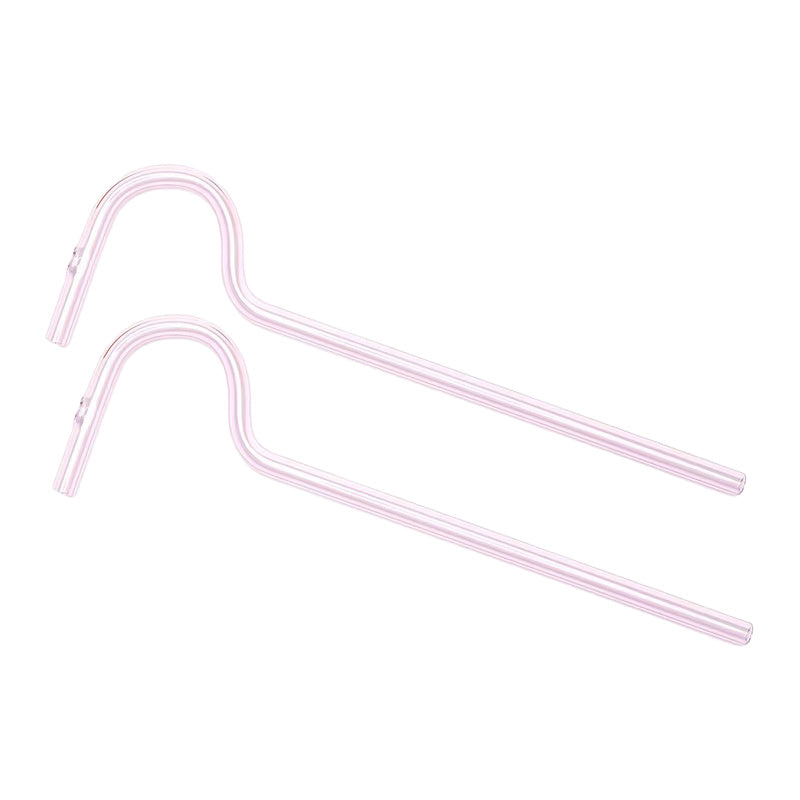 2straw 1cleaningbrush Can Be Used Repeatedly Original Glass Drinking Straw, Flute Style Design For Engaging Lips Horizontally, Anti Wrinkle.